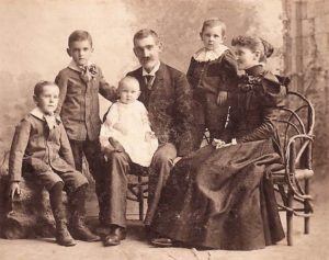Edmund Holtby and Sarah Coulter family, at studio of S. J. Jarvis, Ottawa, shortly before the death of Ed in September 1901